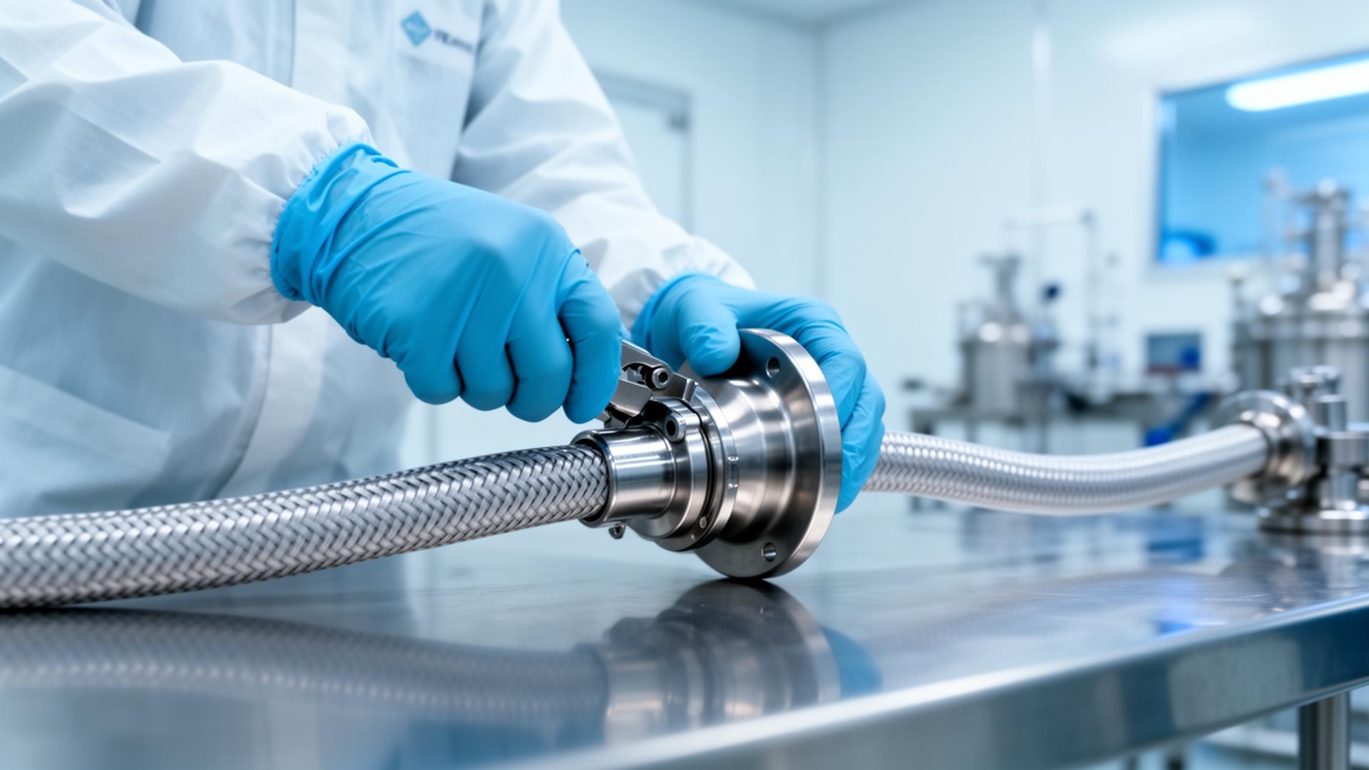 Cleanroom silicone and PTFE hose assemblies
